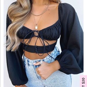 Whitefox boutique “One Way Ticket Crop Black”